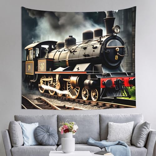 Tapisserie locomotive à vapeur JEJEA 152x130 cm pour déco murale