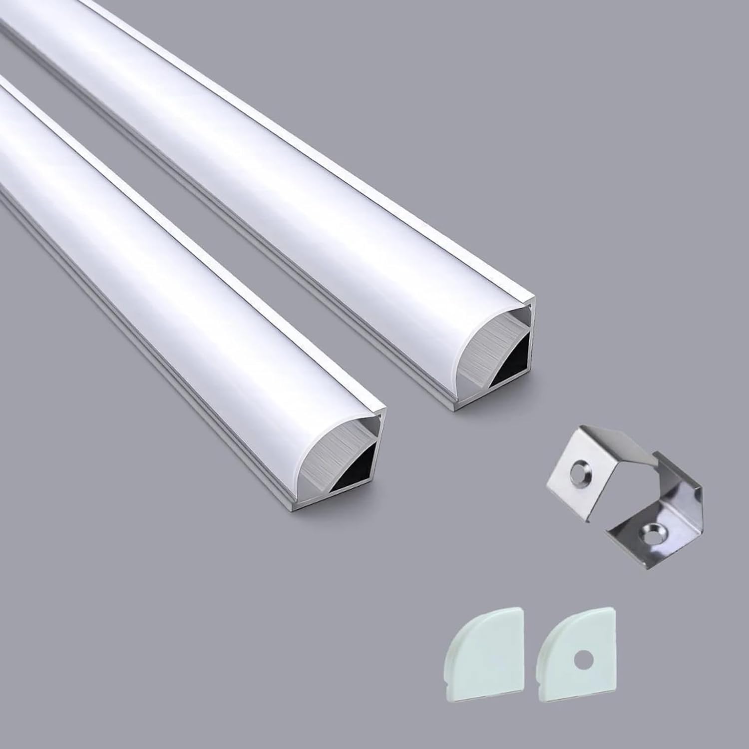 LED Aluminum Corner Profile Channel Pack with Diffuser Cover, End Caps & Mounting Clips – 1 Meter LED Strip Housing for Cabinet, Shelf, Wardrobe & Ceiling Lighting 16x16mm (Pack of 3)-picture-43