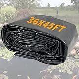 yeezoo 36X45FT Reinforced Large PE Pond Liner, KOI Pond Liners for Outdoor Ponds, Enhanced 5-Layer Structure Pond Liner for Fish, Duck, Garden Raised Bed and Waterscape Pond(0.82oz/sq ft Thickness)