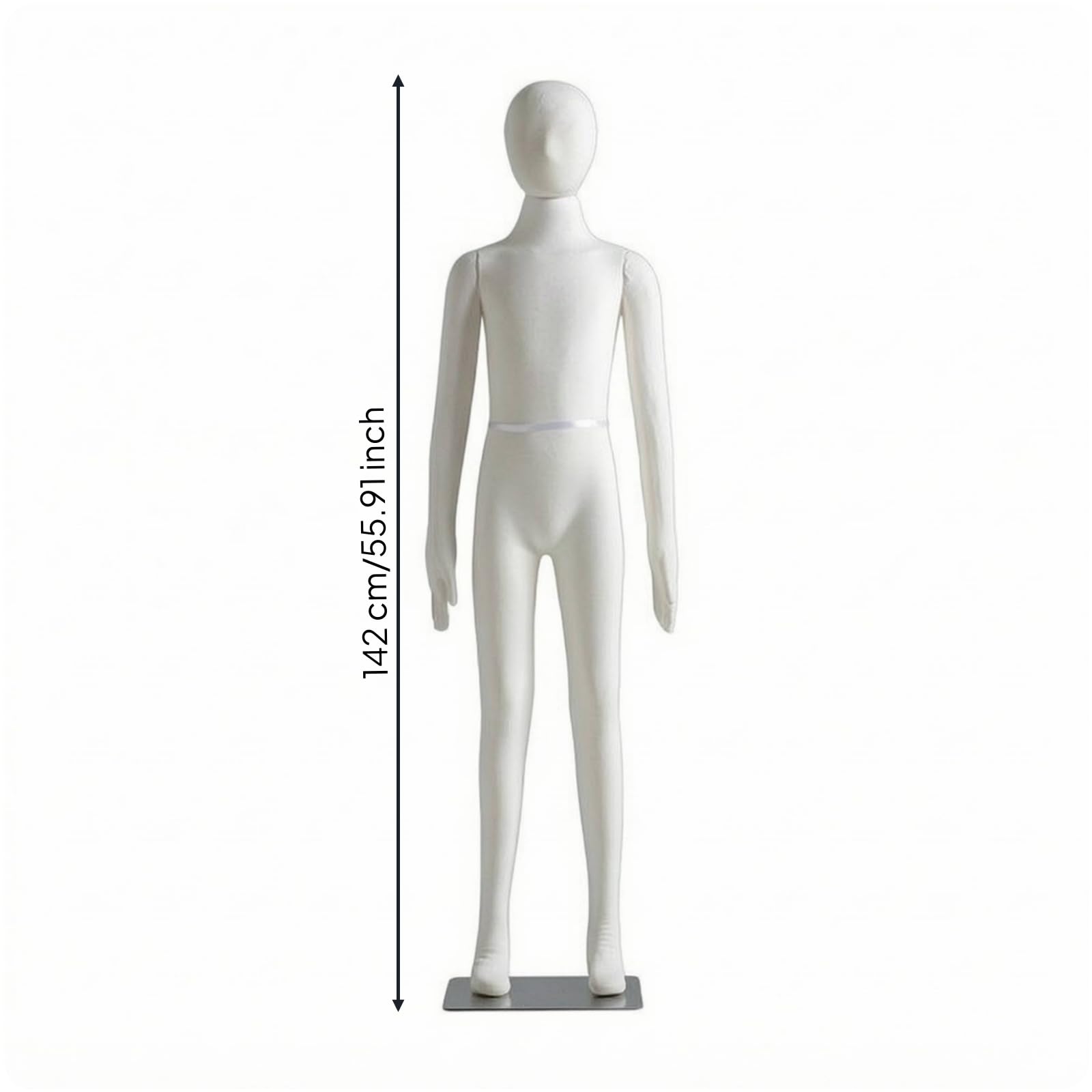 Sharplace Kinder Schaufensterpuppe Kinderfigur Schaukörper Anziehpuppe Büste Minimalistische Kopf Form Und Klarer Torso Betont , 142cm , 11-Jähriges Stehendes Modell Mit Sockel