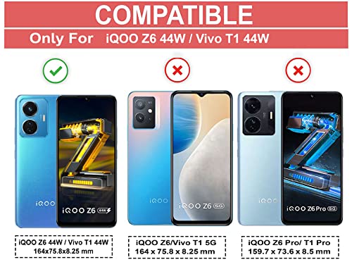 Image of KIVANO LUXE Compatible for Vivo T1 44W / Vivo T1 4G Luxury Handmade Leather Magnetic Flip Folio Case | Card Holder & Kickstand | Slim Protective Cover | Unisex - Blue
