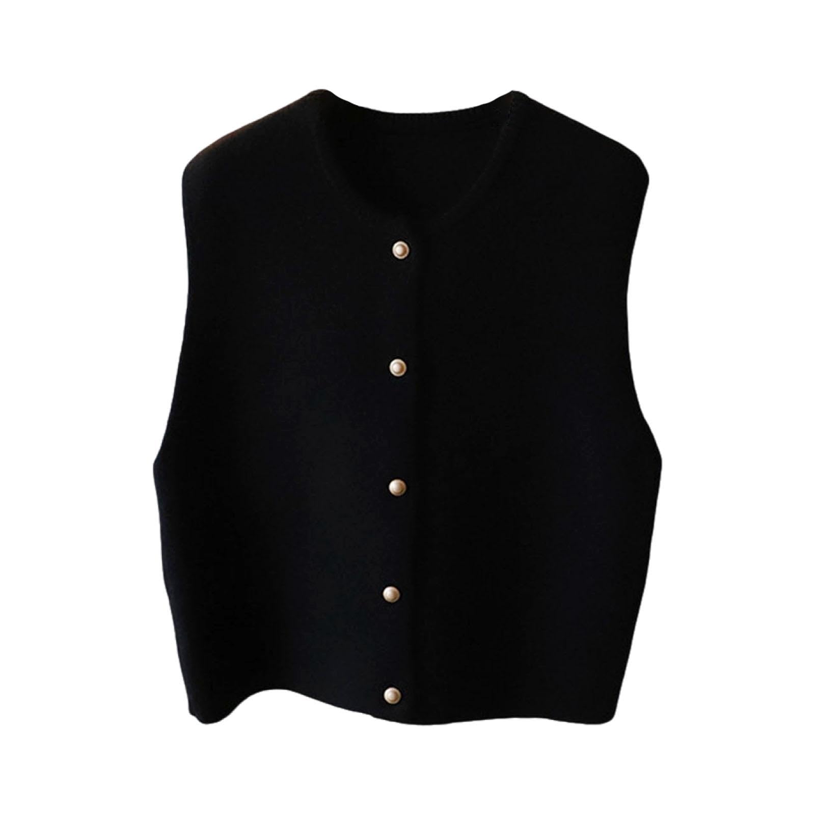 nivaa Knitted Vest Clothes Modern Sport Vintage Style Lightweight Sleeveless Gilet Black-picture-48