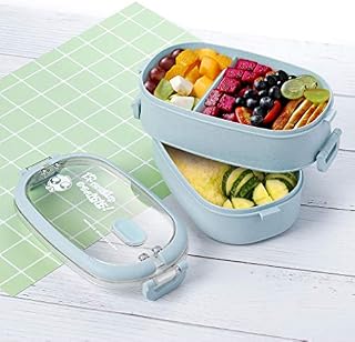 Lunch Box, 2-Layer Bento Box and Cutlery Set Lunch Boxes for Kid Adult Work School, Suitable for Microwave and Dishwasher