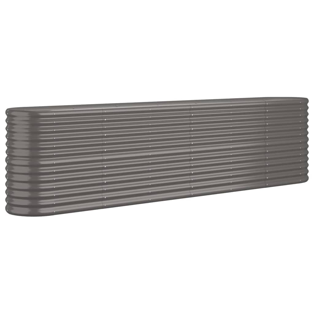 VIDAXL Raised Garden Bed Steel Grey 68 x 40 x 260cm