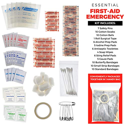 Kolo Sports Roadside Emergency Car Kit - 156-Piece Multipurpose Emergency Pack With Automotive Tools And First Aid Kit - Car Tool Kit Includes Heavy-Duty Jumper Cables And Tire Pressure Gauge #TOP3