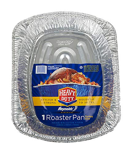 Reynolds Bakeware Disposable Turkey Size Roaster Pan  Up to 30lbs, 1 Count