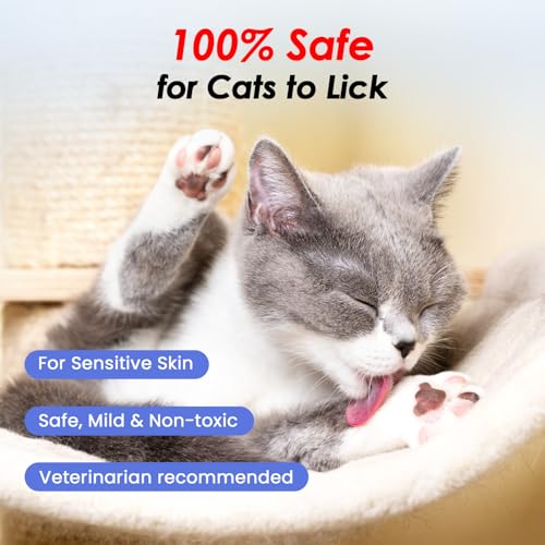 Image of Waterless Cat Shampoo with Cat Brush - No Rinse Foam Dry Shampoo | Deep Cleansing Relieves Itchy Skin & Shedding | Gentle, pH-Balanced for Kittens Sensitive Skin | 2 Shampoo*1 Brush