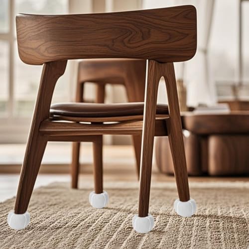 4 Stück Walker Tennisbälle 6.5 cm, vorgeschnittene Tennisbälle für Geher, universelle vorgeschnittene Gleitbälle, strapazierfähige Filz-Pads, Gleitbeläge für Möbelbeine und Bodenschutz (Weiß)