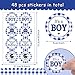 48PCS Baby Q Stickers, BBQ Baby Shower Decorations, Baby Que Baby Shower Stickers Party Favors Baby Q Thank You Stickers Blue Boy Baby Shower
