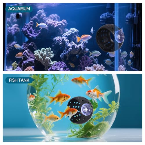 Image of Betta Fish Hideout, Betta Fish Tank Accessories with Suction Cups and 5 Fake Aquatic Plants, Aquarium Decor Accessory for Small Shrimps to Hide and Rest(Black)