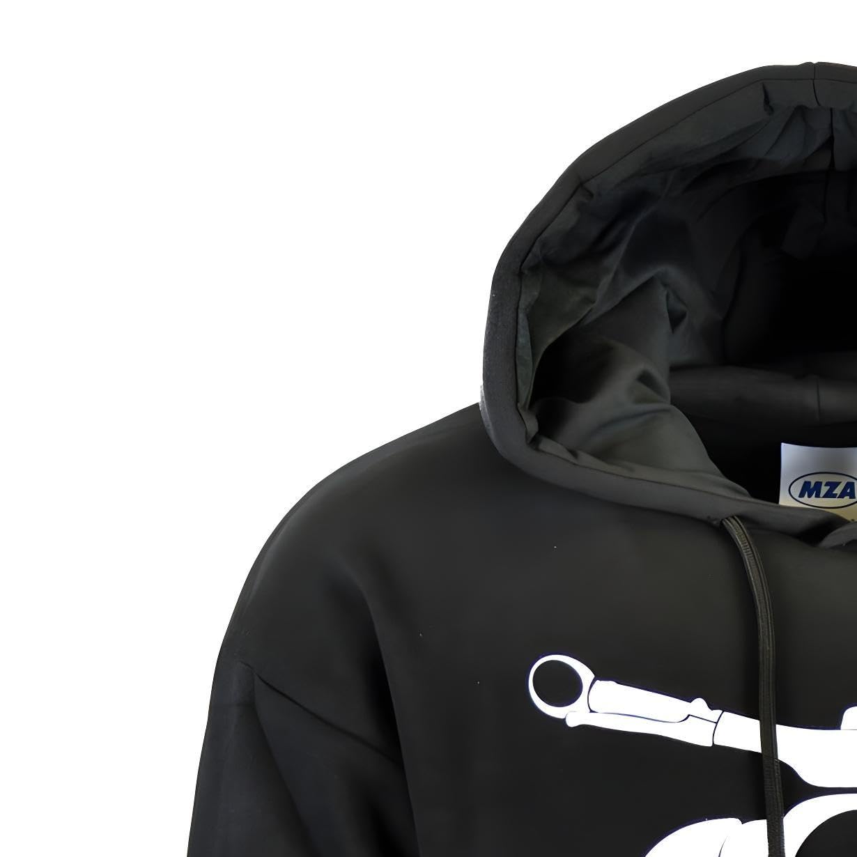 Sudadera con capucha bolsillos canguro, negra, talla: XS - motivo: golondrina 55 años - 100% algodón