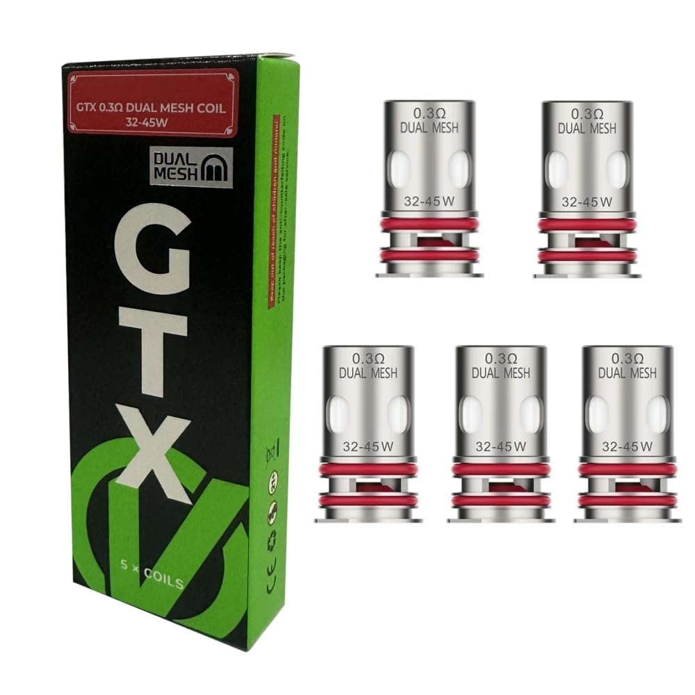For Vaporesso Resistenza GTX Dual Mesh Coil (0,3 Ω Confezione da 5) [DTL  32-45 W] Adatto per Kit LUXE XR MAX 2/Armour GS/GEN PT80 S/GTX GO 40/LUXE X  