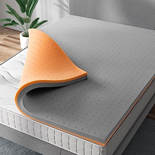 Sleepmax-2-Inch-Mattress-Topper-Queen-Soft-Memory-Foam-Mattress-Topper-Pad-with-Bamboo-Charcoal-and-Copper-Infusion-for-Pressure-Relief-Double-Sides-Foam-Bed-Topper-with-Ventilated-Design