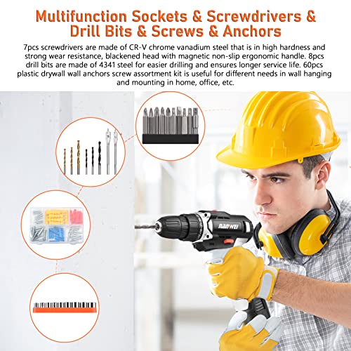 Sunydog Komplettes Werkzeugset Mehrere Elektrowerkzeugkoffer Haushalts-Handwerkzeug-Hardware-Kit 16,8 V 2-Gang Lithium… – Bild 7