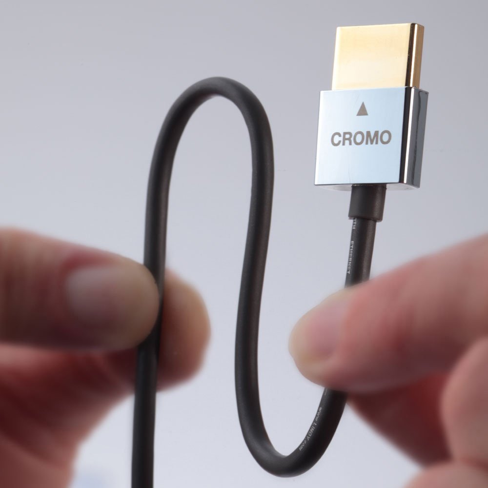 LINDY - Cavo HDMI a Micro HDMI A/D, CROMO Slimline 3 Metri, Cavetto High Speed 4k@60Hz 2.0 10.2G 3D 1080p HDCP 2.2 Certificato ARC CEC ATZ, Compatibile con TV, Monitor, Tablet, Laptop, Camera.