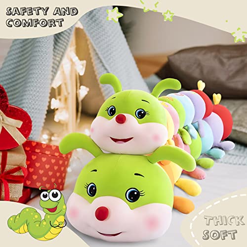 Nxnynz Caterpillar Stuffed Animal Plush Long Body Pillow, 43.3In Soft Huggable Cute Colorful Caterpillar Toy Doll Birthday Gifts For Kids Baby Girlfriend #TOP5