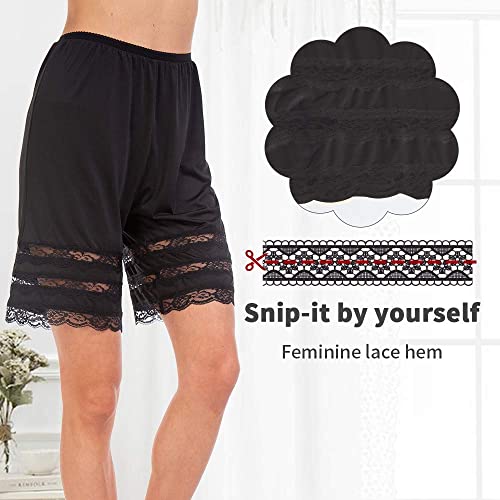 Image of MANCYFIT Half Slip Shorts Culotte for Women Split Skirt Lace Pettipants Snip 7-9 inch Inseam