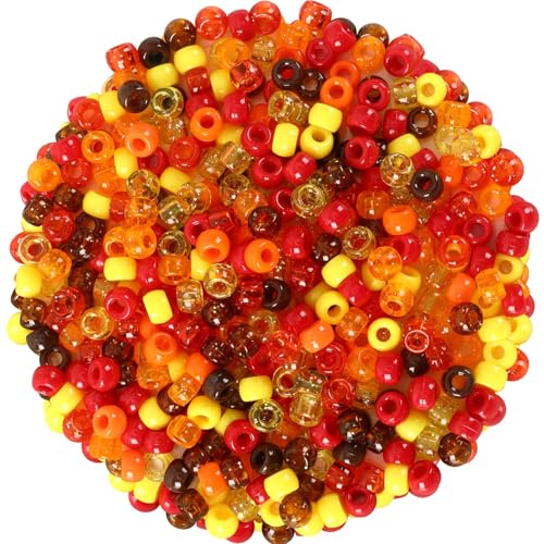 UPINS 1200pcs Fall Pony Beads Autumn Thanksgiving Colors for Jewelry Crafts