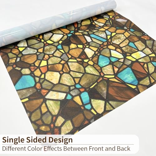 Vinilo decorativo para vidrio con diseño vidriera 16.93x118 pulgadas miniatura 6