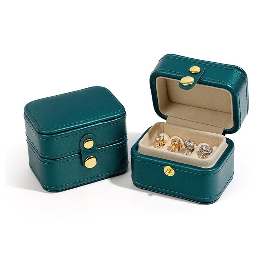 Joyero portátil con solapa, fácil de llevar, pequeño joyero versión coreana, para anillos, pendientes, caja de almacenamiento (D como se muestra en la imagen)