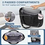 RAINSMORE Sac Tote Puffer avec Compartiment pour Ordinateur Portable de 15,6" Léger