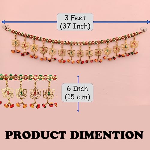 Image of CREYENTES Torans For Entrance Door Swastik Home Decor Door Toran For Home Hangings Decoration And Office Decoration (Multi Colour) 3 Ft Bandarwal Toran(Patti Ganesh, 92 Cm)