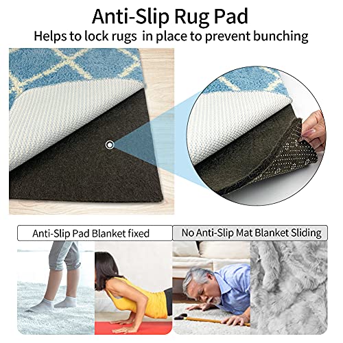 Non Slip Area Rug Pad - 9 x 12, 1/3\" Thick Dual Surface. Reduce Noise Grippers Area Runner Carpet Mat for Hardwood Floor, Super Strong Grip, Provides Protection and Cushion