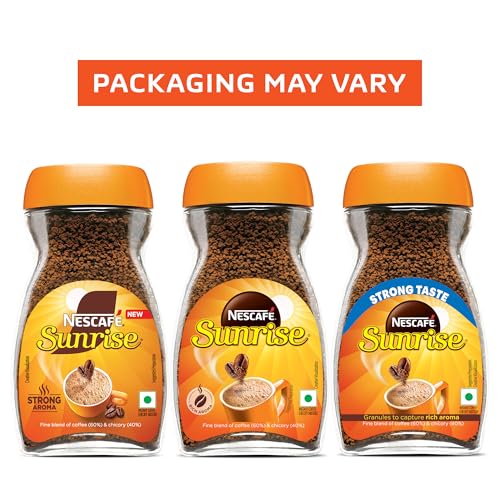Image of Sunrise Instant Coffee Powder by Nescafe | Strong Taste for the perfect start to your day | Coffee Chicory-Mix | 45g Jar