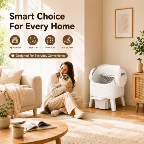 RPZ Automatic Cat Litter Box, Open-Top Self Cleaning for Large Cats — view 6