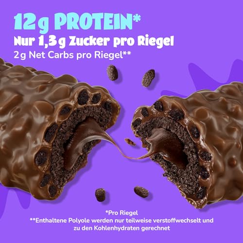 ahead Protein Riegel | Fudge Brownie | 14x 45g Extra softer Protein Riegel mit cremigem Kern | Low Carb Eiweißriegel ohne Zuckerzusatz & ohne Palmöl 4