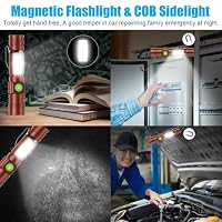 Karrong Taschenlampe LED Aufladbar mit Magnet COB Seitenlicht Zoombar, Extrem Hell 3000 Lumen USB Taschenlampen Batteriebetrieben Wasserdicht, 4 Modi für Outdoor Wandern Camping Notfall, braun – Ansicht 2
