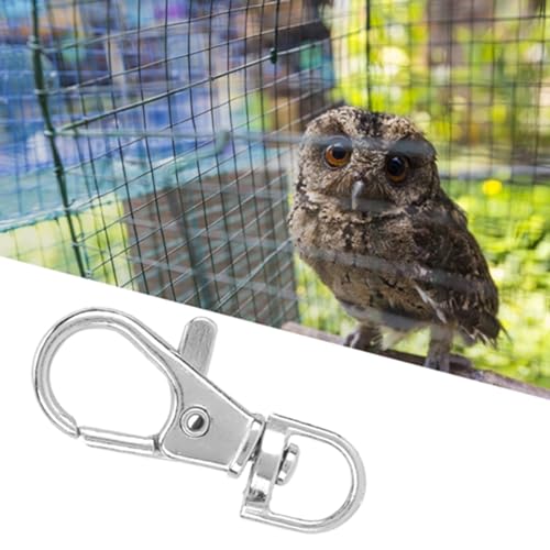 GOTOTOP Paquete de 12 cerraduras para jaula de pájaros, clip de gancho de bloqueo de puerta de jaula para mascotas de metal que evita que se abra el gatillo de garra, accesorios para jaula de pájaros
