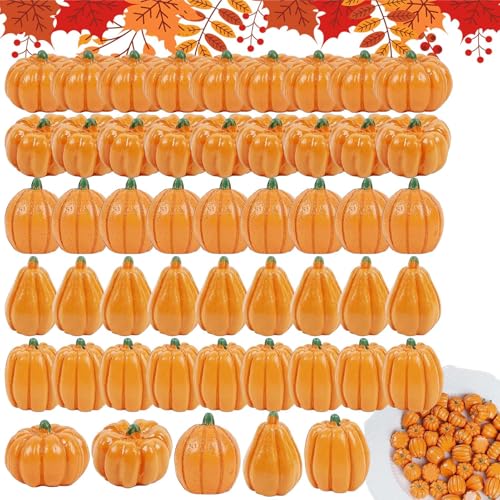 Calabazas falsas decorativas para adornar el jardin y mesas de comedor en otono 8