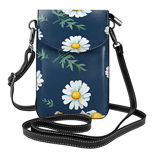 Sac à bandoulière pour téléphone portable noir en cuir | Petite pochette rabat femme