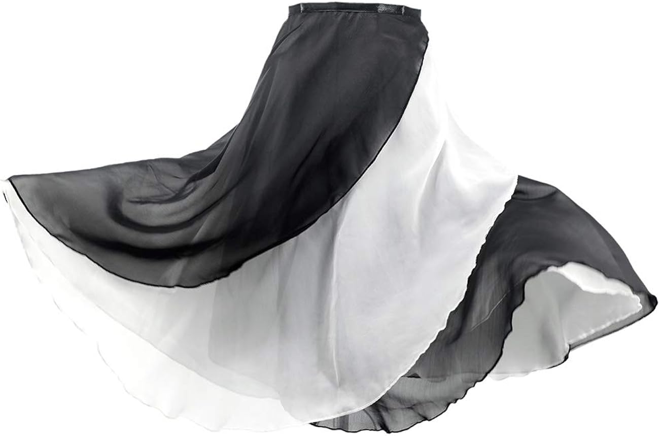 Daydance Women's Ballet Skirts Long Sheer Dance Skirts Black with Tie Waist : Clothing, Shoes & Jewelry