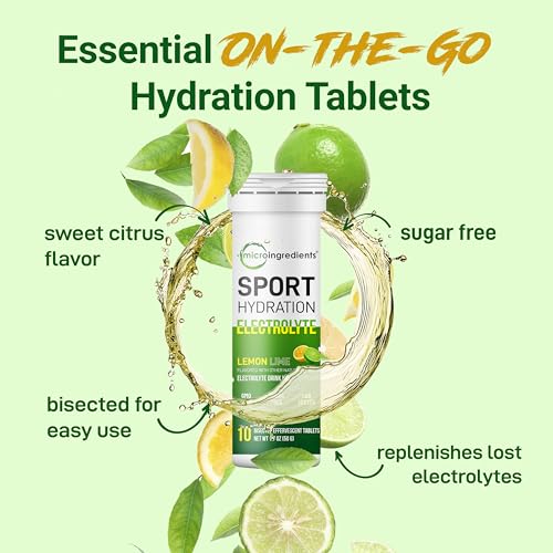 Image of Fizzy Electrolyte Drink Tablets, 4 Pack (40 Bisected Pieces) | 160 Servings | No Sugar Electrolytes Powder Alternative | Daily Hydration with Sodium, Potassium & Magnesium | Natural Lemon Lime Flavor