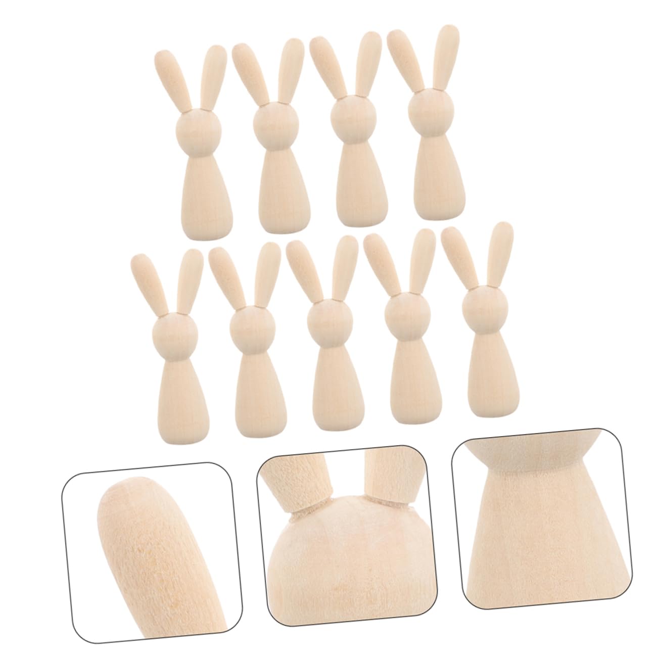 VILLCASE 5 Juegos Títere De Conejito Graffiti Madera Conejos Bricolaje Y Manualidades Figura De Conejo Diy Suministros De Bricolaje Para Niños Decoraciones De Mesa De Madera 12 Uds * 5