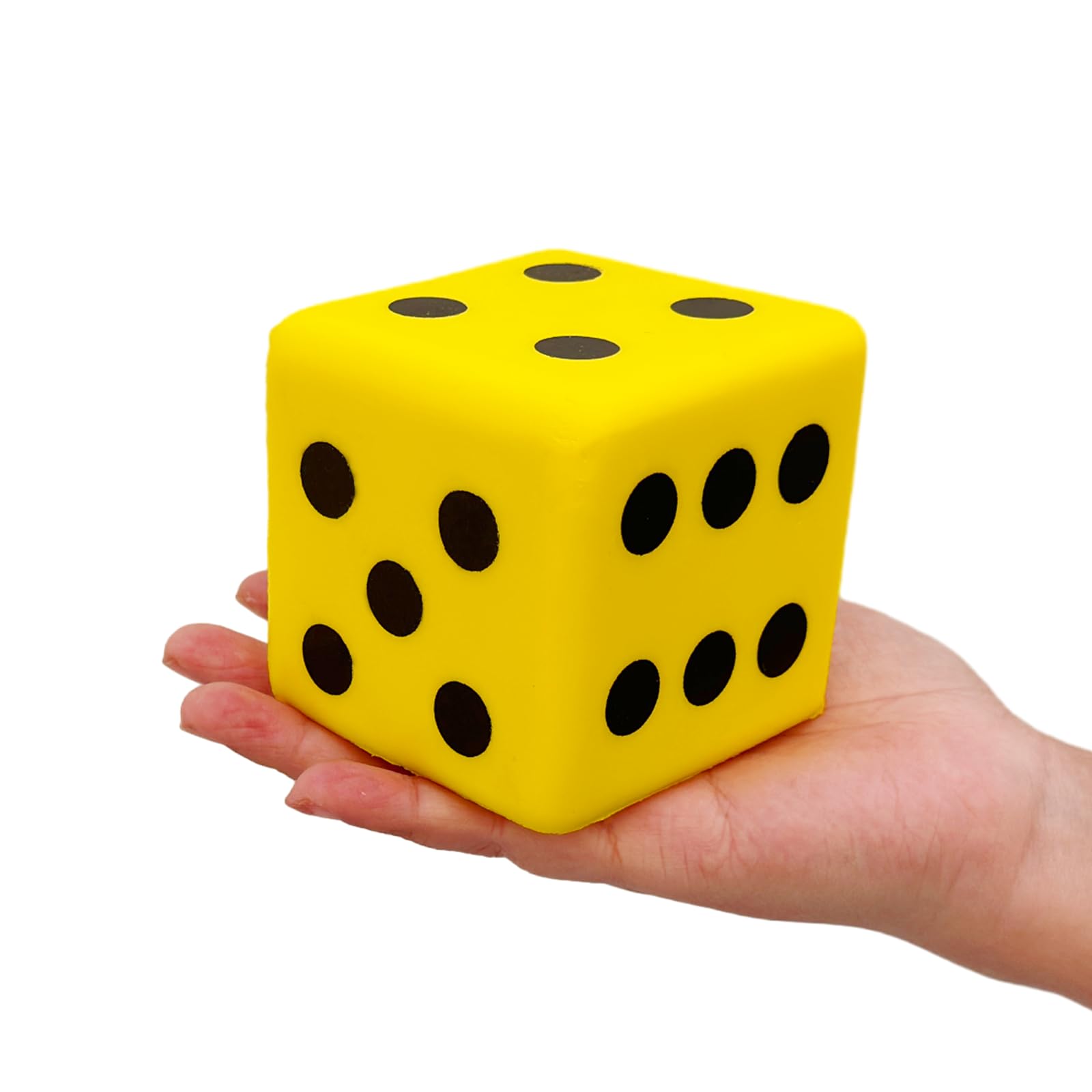 funnysquee 3.15 Inches Foam Dice Toy: A Fun-Filled, Kawaii Dices Educational Toy for Kid Board Game and Learning Sessions (Fortunate Yellow)