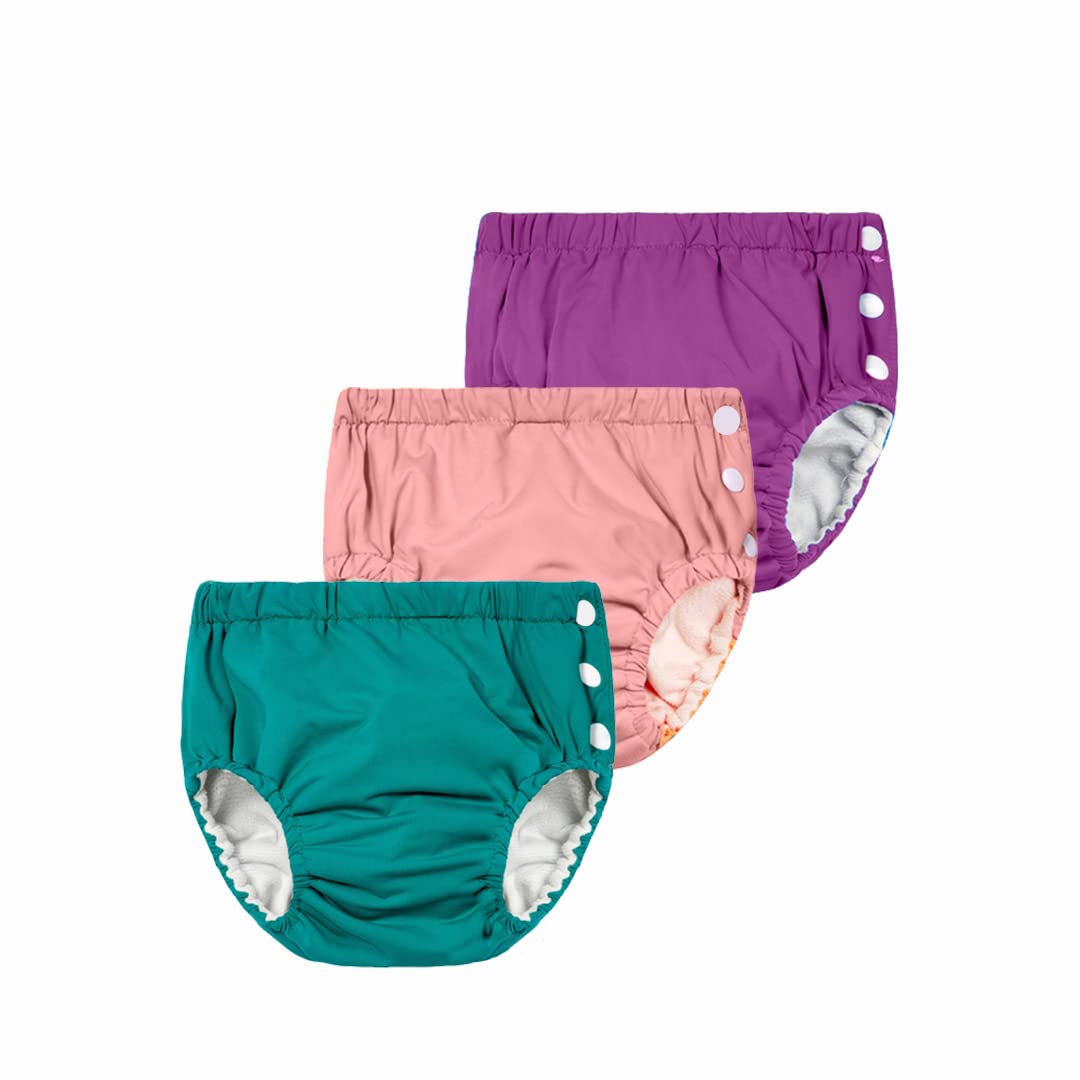 Chinmay Kids Combo of Baby Swim Diaper Waterproof Reusable Leakproof Adjustable Infant Pool Pant Boys Girls Swimsuit, Age Group - (4 months - 3 Years) (Pack of 3, Green,Purple,Pink)-image-48