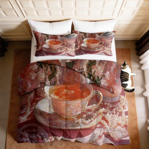 Edredón de microfibra de 135x200 cm lavable sin funda con 2 fundas de almohada 3