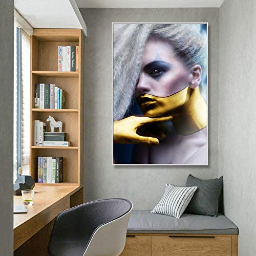 Portrait moderne maquillage peinture sur toile haute définition 60x90