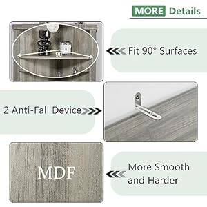 AMERLIFE Curved Corner Storage Cabinet 65 Tall Freestanding Bookcase with Glass Doors Adjustable Shelves 5 Tier Corner Display Cabinet for Living Room Bathroom Laundry Room Washed Grey