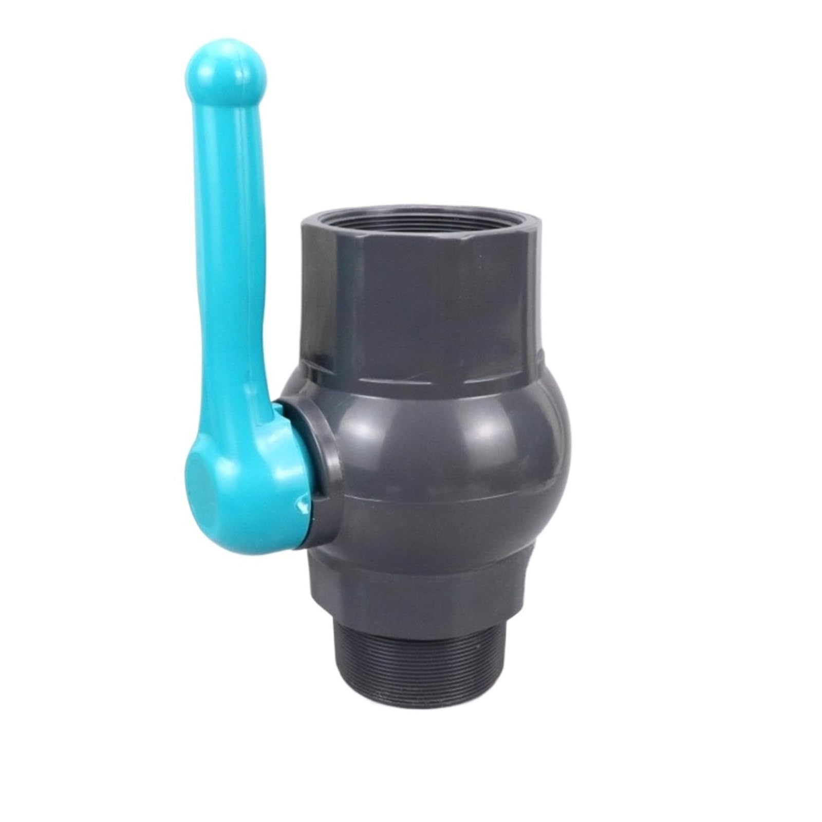 Llave de paso agua Válvula de bola rosca interna y externa PVC conexión rápida del interruptor tubería agua(90mm-black)