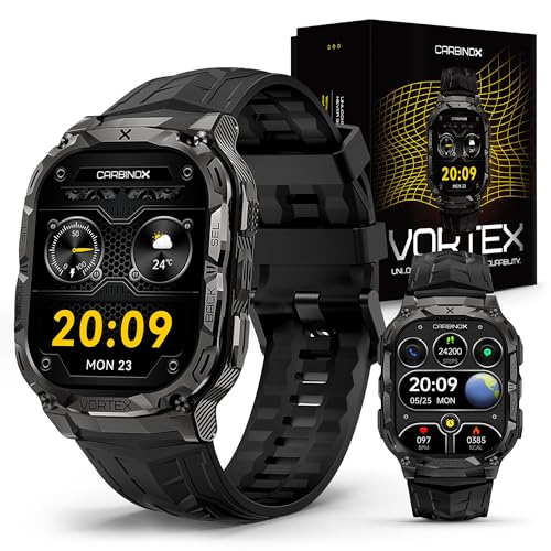 CARBINOX Vortex Smartwatch (Answer/Make Calls), Military-Grade Rugged Fitness Tracker, IP69K Waterproof, Sport Design for Active Lifestyles