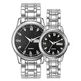 ★ Exquisite: Luxus-Uhr mit silbernem schwarzem oder goldenen Zifferblatt und Strass-Skala. Die goldene Lünette ist mit einem goldfarbenen und silberfarbenen Stahlband gepaart und der stilvolle Schminktisch reflektiert Ihr elegantes Temperament und Ihre aristokratische Atmosphäre.