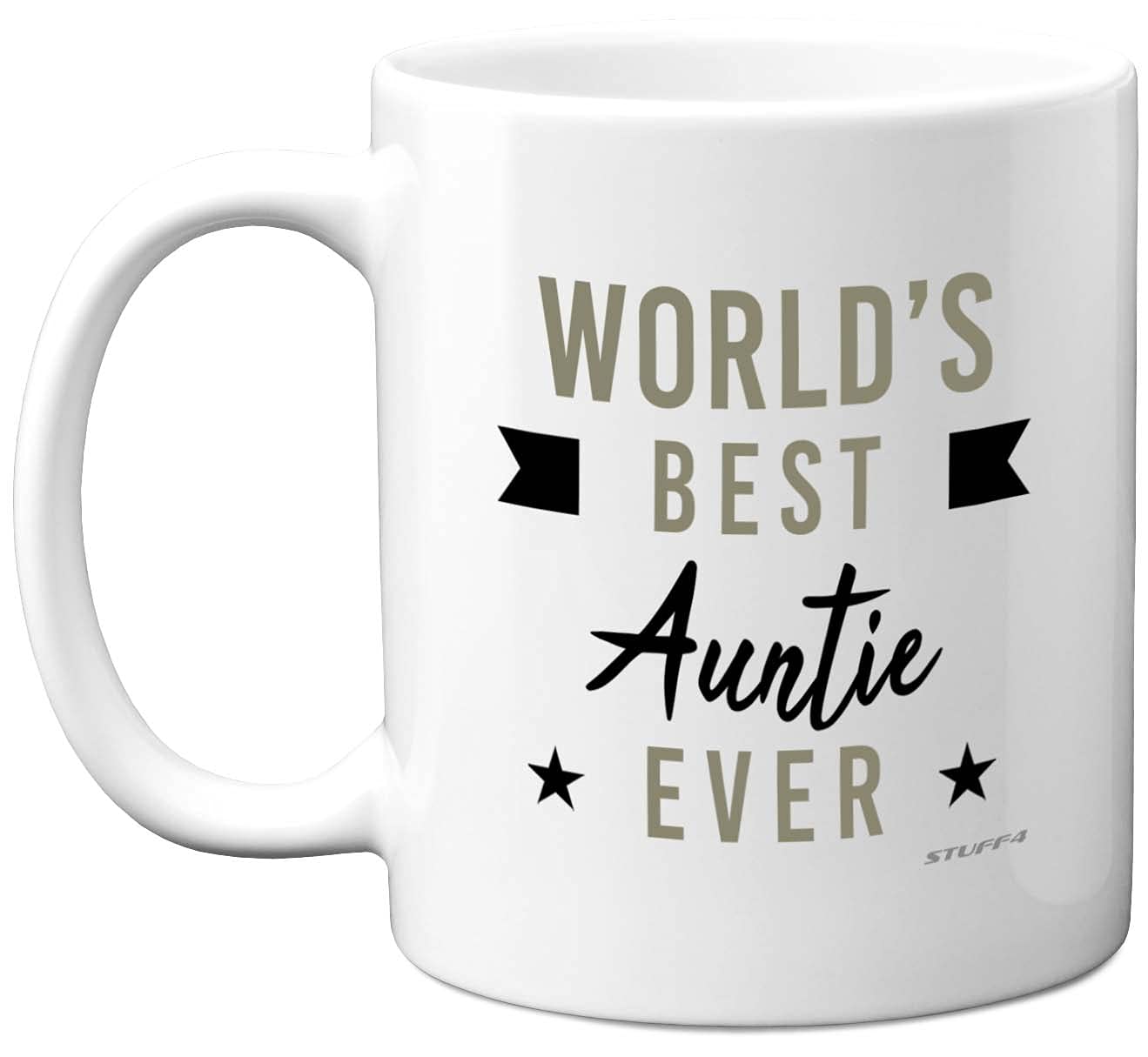 Stuff4 Women's Auntie Best Gifts - World's Best Ever - Birthday Presents For Aunty, Perfect Christmas From Niece Nephew, Mug Cup For Her, 11Oz Ceramic Dishwasher Microwave Safe Mugs