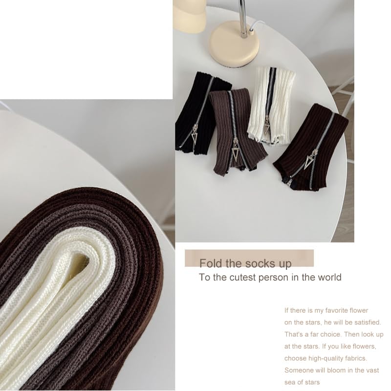 Leg warmers for women grunge cute long leg cover stockings ankle warmers women's Leg warmers pack butterfly zipper socks (Black)3