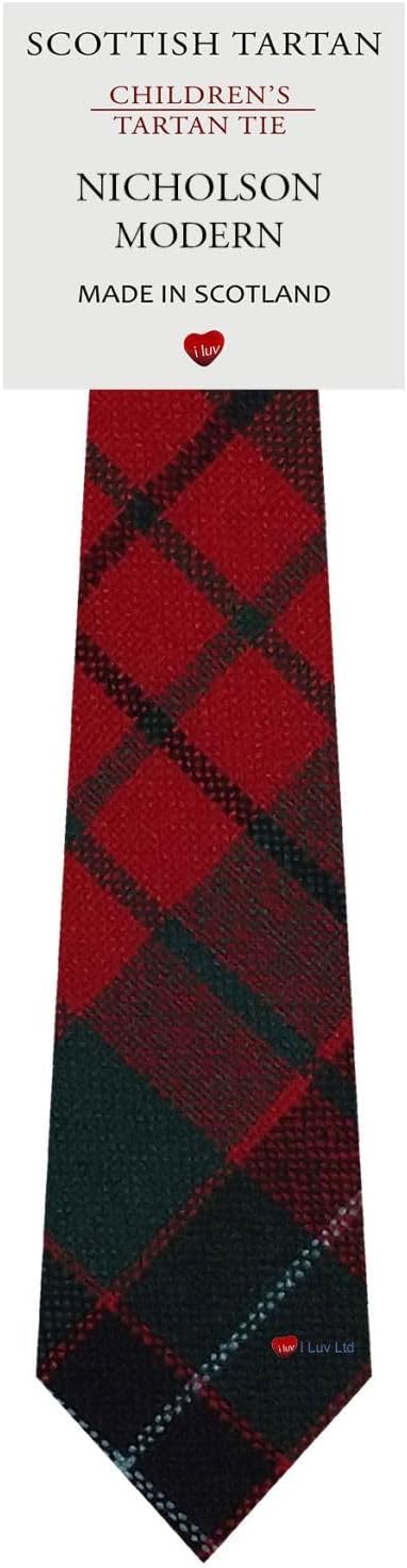 I LUV LTD Boys All Wool Tie Woven And Made in Scotland in Nicholson Modern Tartan