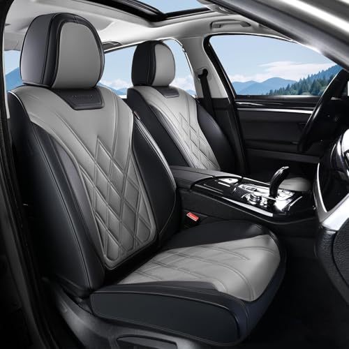 Image of Coverado Car Seat Covers, Front Covers for Cars, Car Seat Cover Front Seats, Automotive Seat Cover, Waterproof, Leather Car Seat Cushion, Universal Interior Covers Seat Protectors for Most Cars