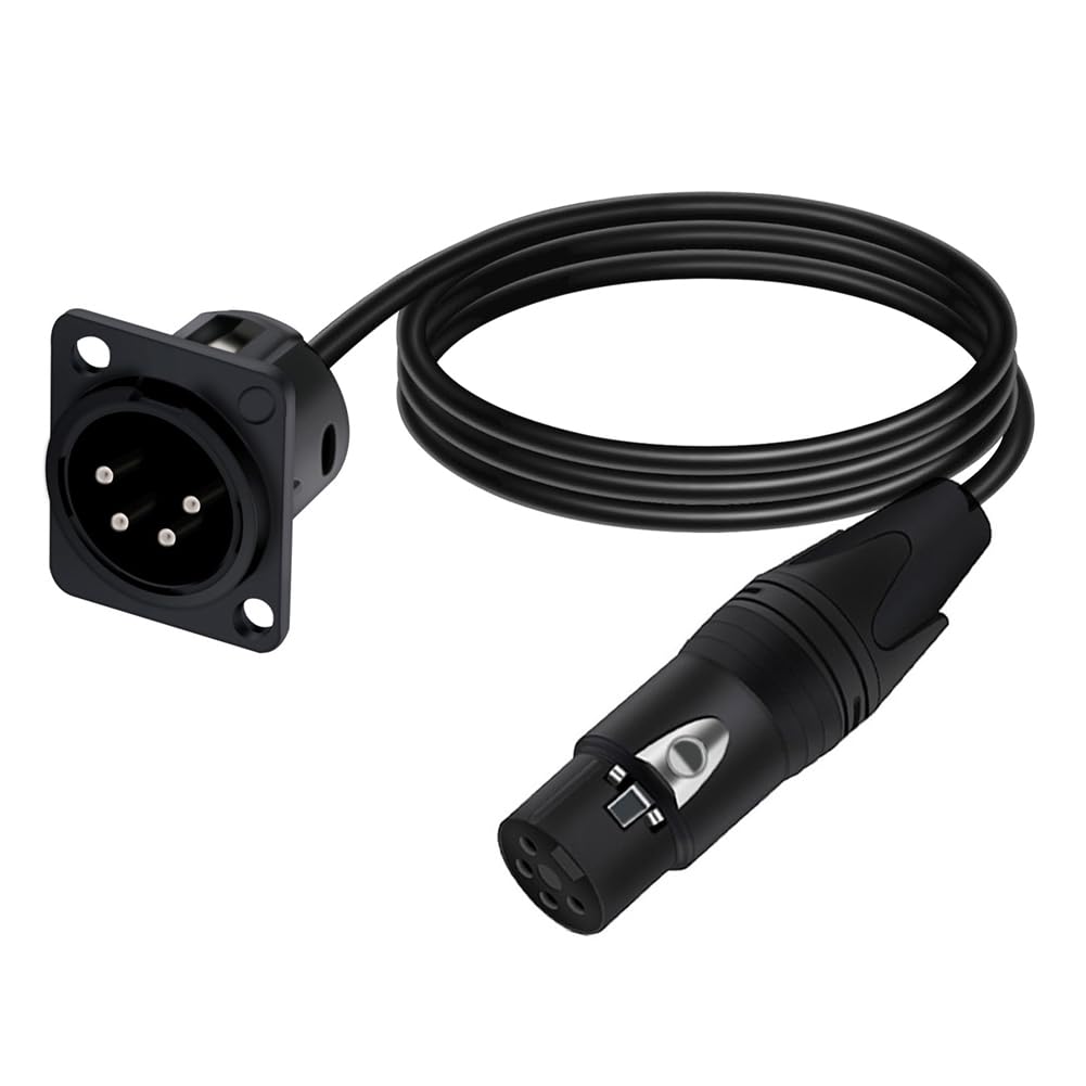 Extension XLR 4 broches avec adaptateur châssis prise micro traversée paroi